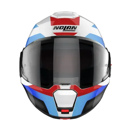 Nolan N120-1 Subway N-COM Metal White Blue Red Motorcycle Helmet