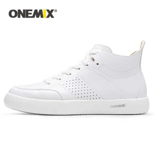 ONEMIX Skateboarding Shoes Lace-Up Lightweight Leather Sneakers