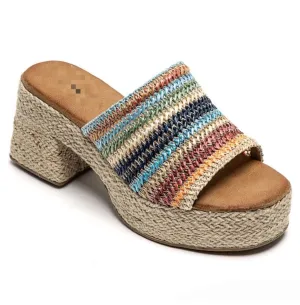 Platform Multicolour Espadrille Mule Sandals