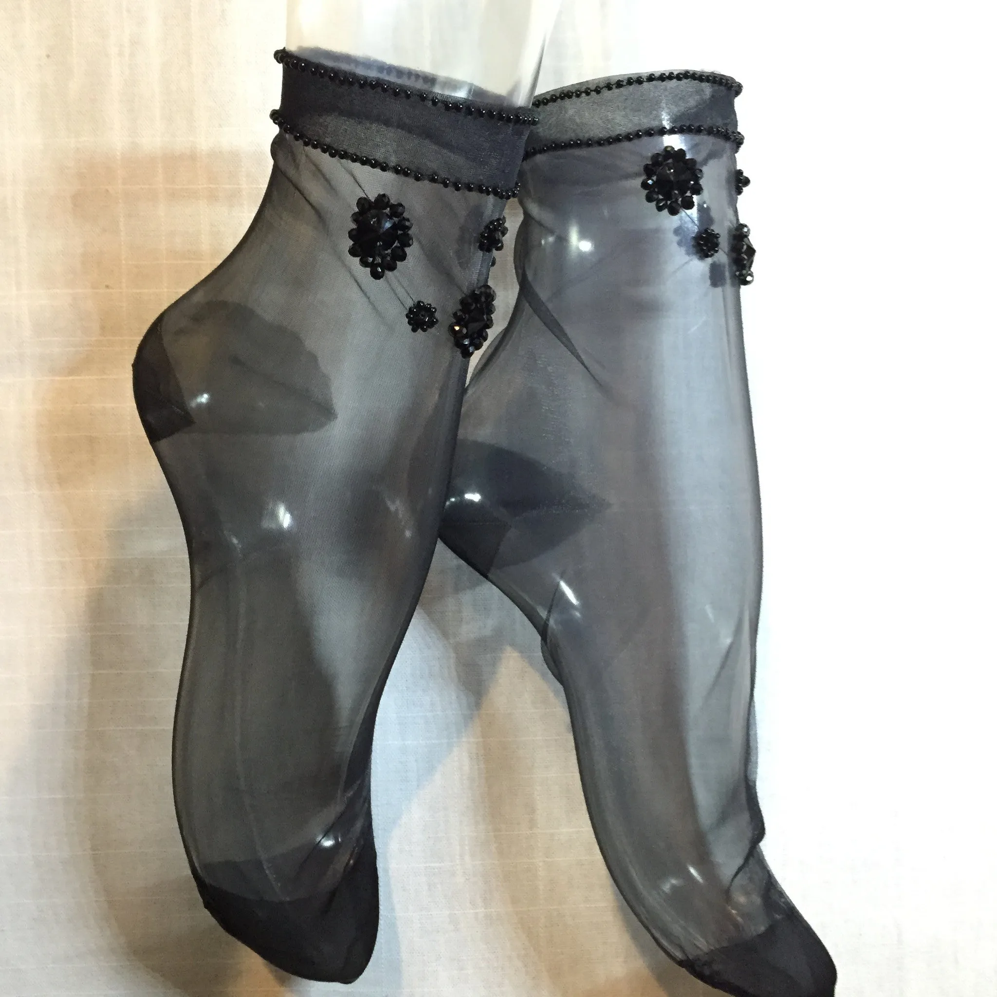 Plumetis Sock in Black by Nicolas Messina