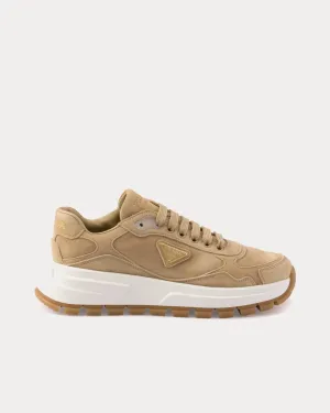 Prax 01 Suede Ecru Low Top Sneakers