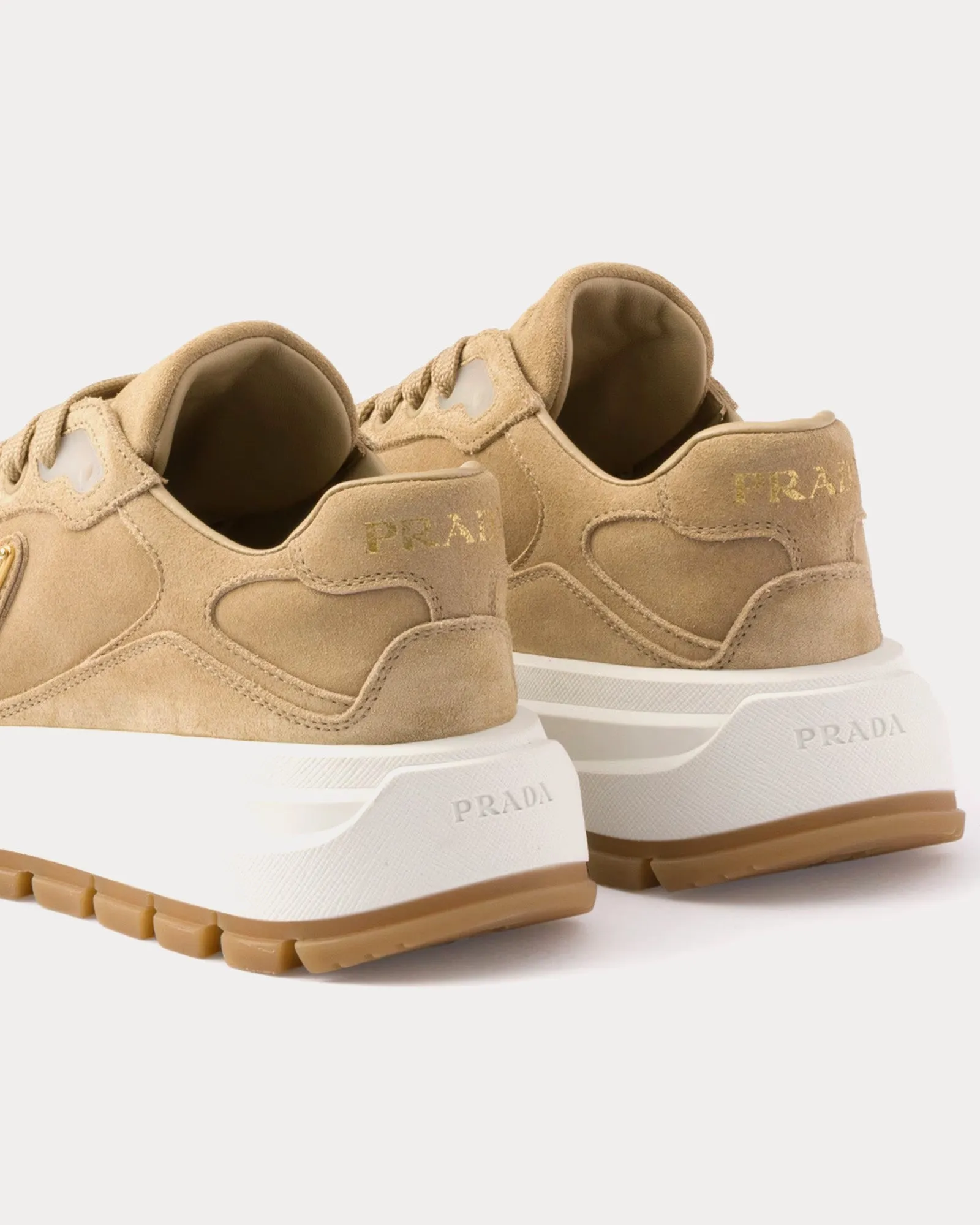 Prax 01 Suede Ecru Low Top Sneakers