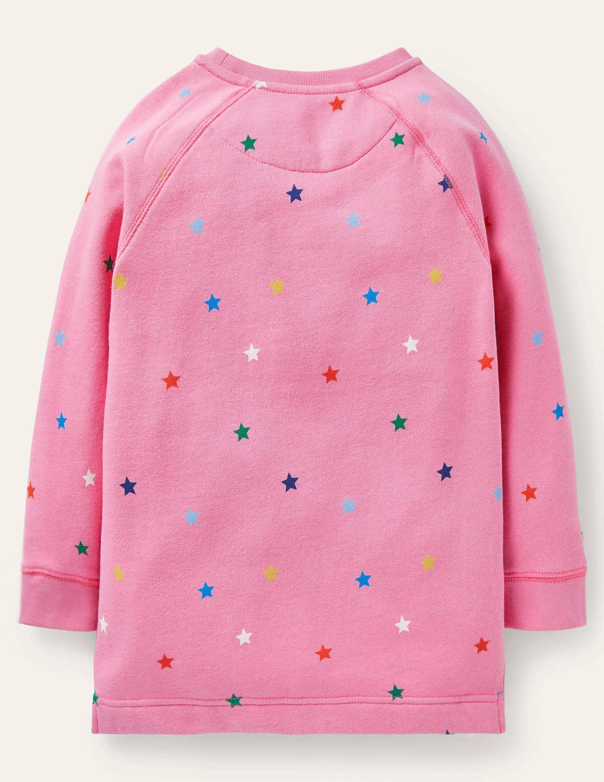 Printed Sweatshirt Tunic-Bright Petal Pink Stars