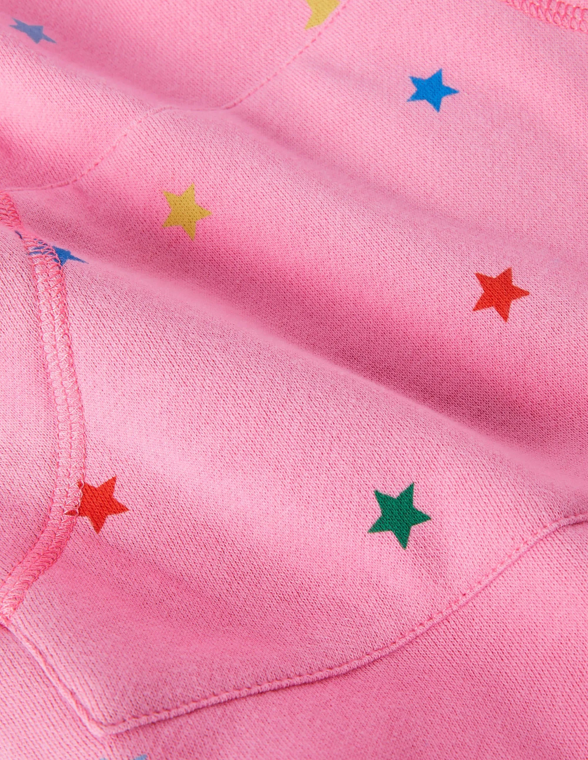 Printed Sweatshirt Tunic-Bright Petal Pink Stars
