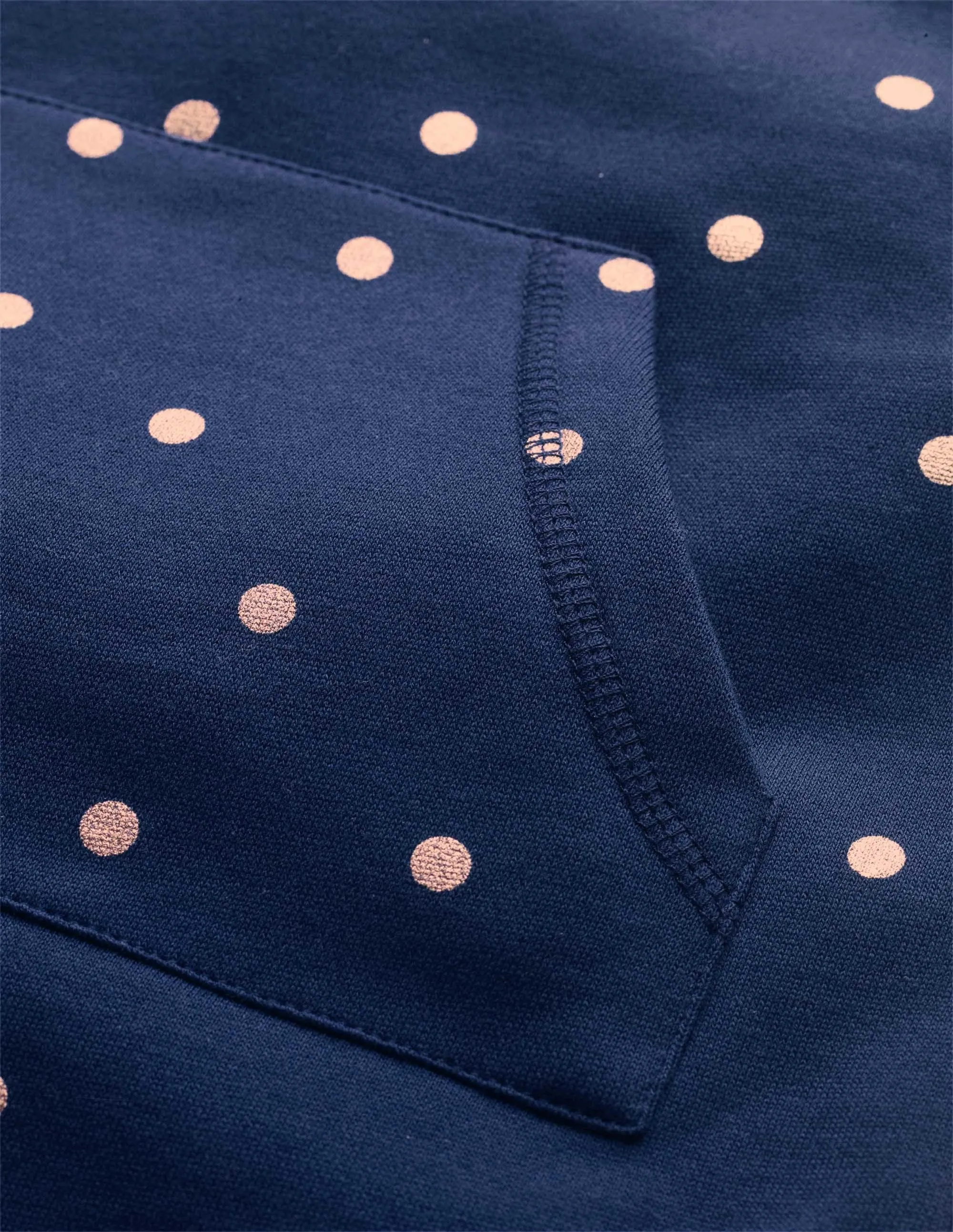 Printed Sweatshirt Tunic-College Navy Foil Spot