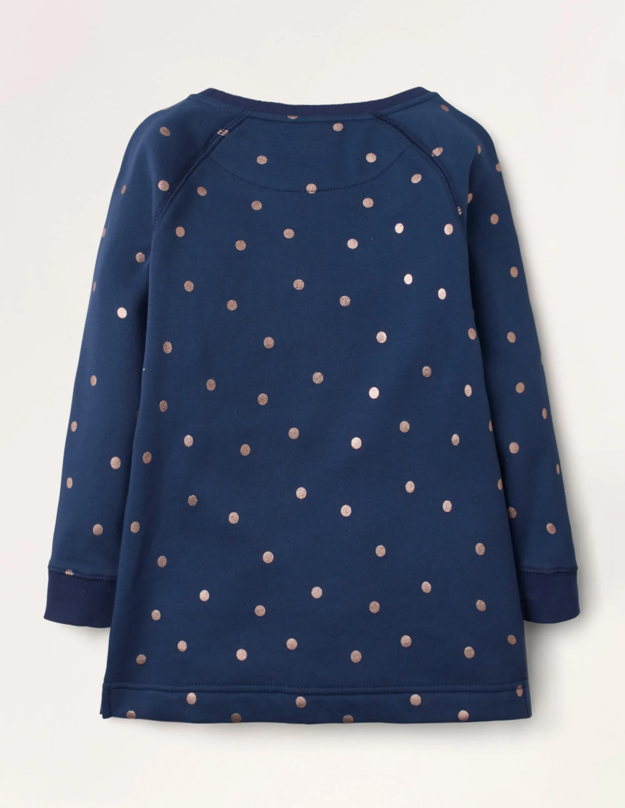Printed Sweatshirt Tunic-College Navy Foil Spot