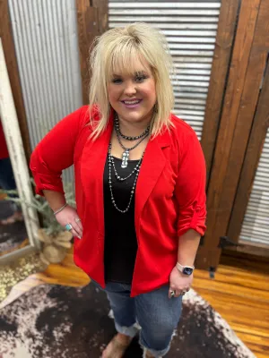 "Essential Business Casual" Blazer *Red