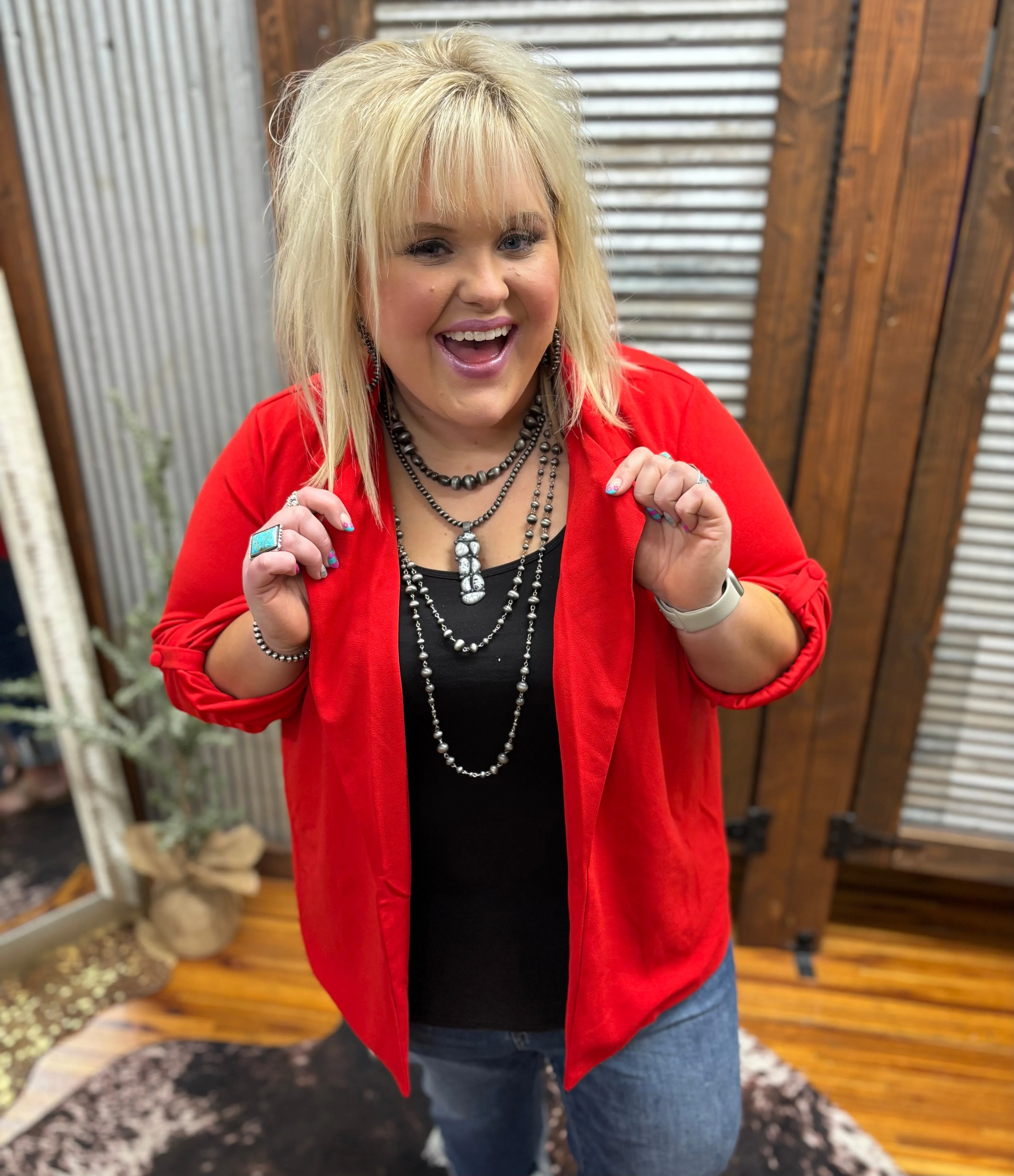 "Essential Business Casual" Blazer *Red