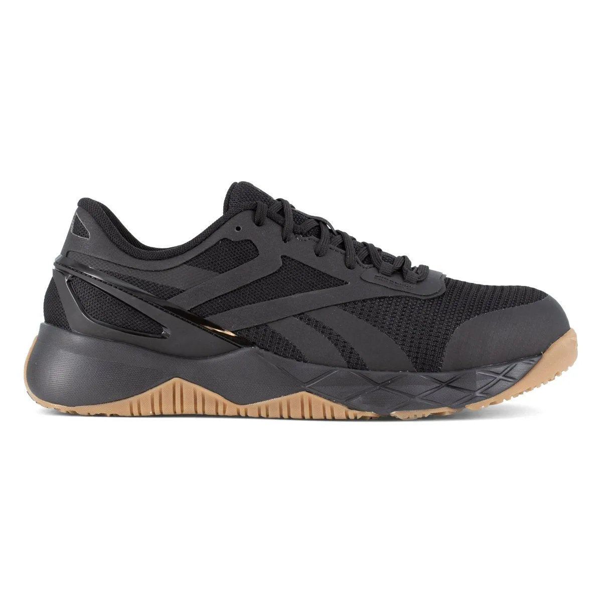 Reebok Men's Black and Brown Athletic Round Toe Nanoflex TR Work Shoe