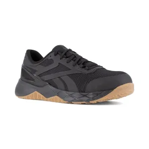 Reebok Men's Black and Brown Athletic Round Toe Nanoflex TR Work Shoe
