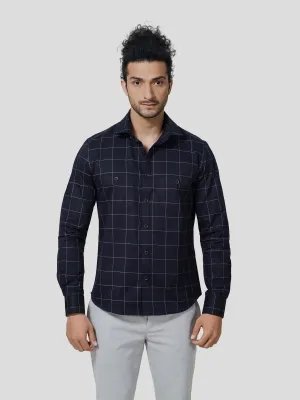 Sanguine Full Sleeve Untuck Fit Check Shirt
