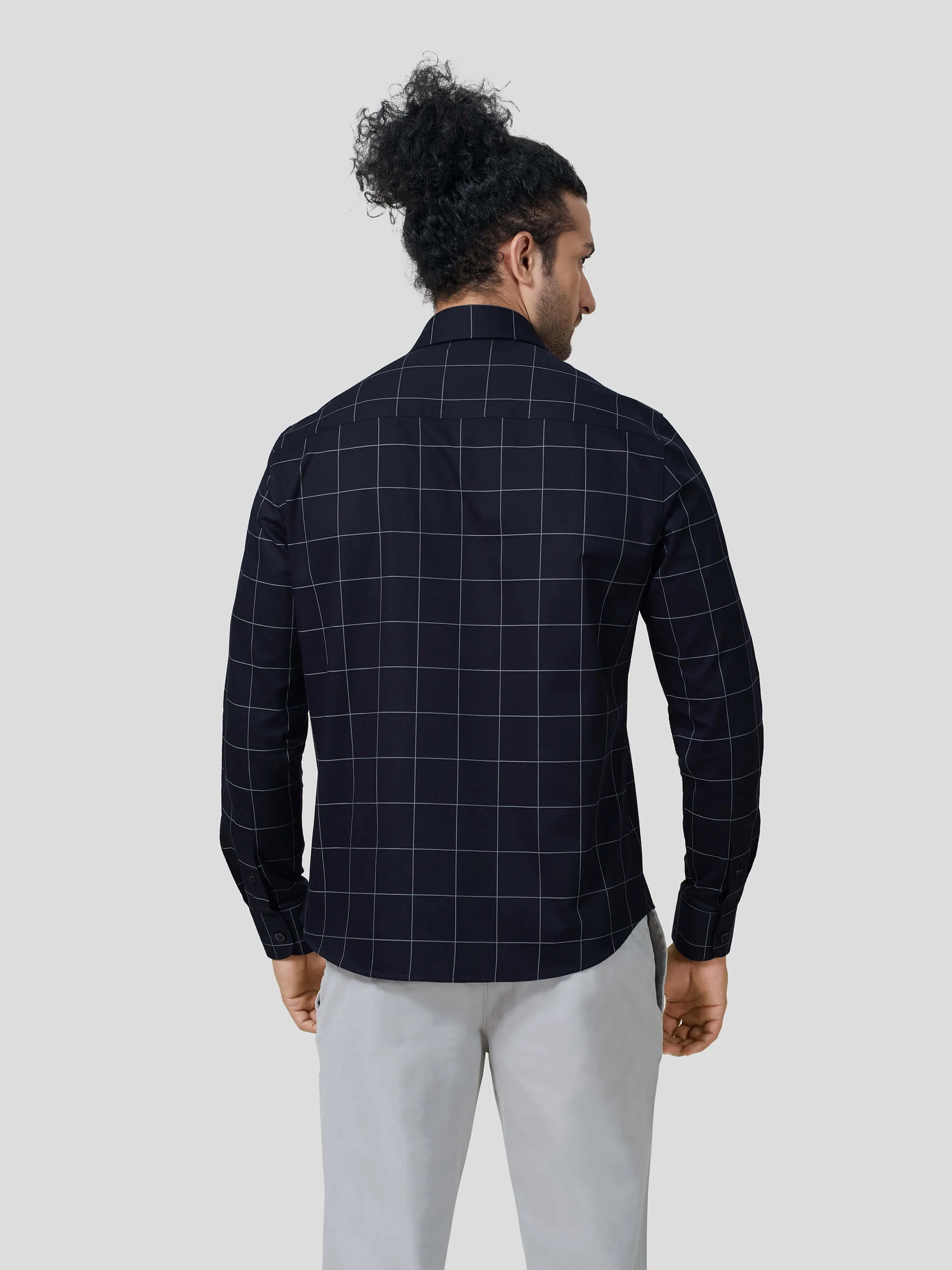 Sanguine Full Sleeve Untuck Fit Check Shirt