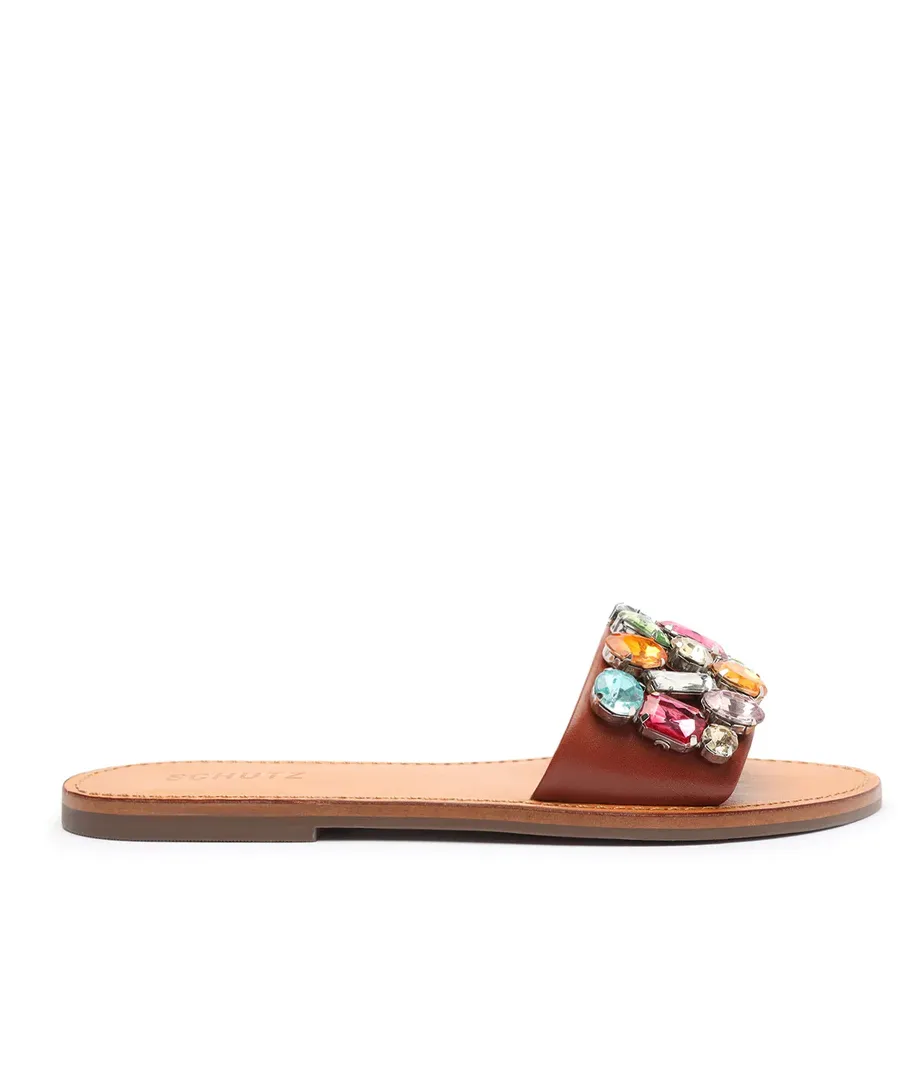 Schutz Jolie Leather Gem Sandal
