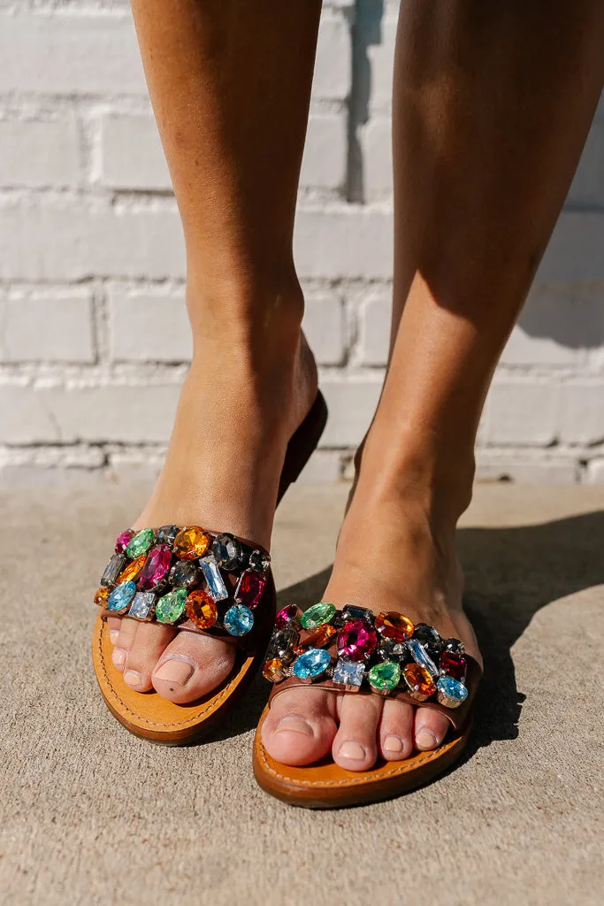 Schutz Jolie Leather Gem Sandal