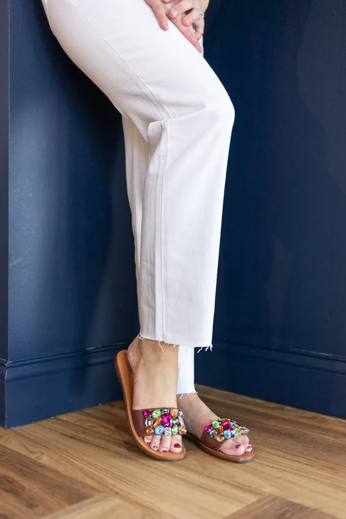 Schutz Jolie Leather Gem Sandal