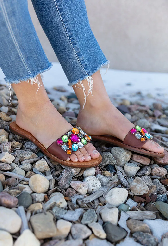 Schutz Jolie Leather Gem Sandal