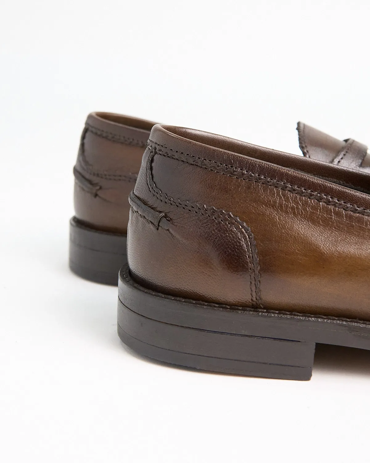 Sheepskin Burnished Moc Penny Loafers