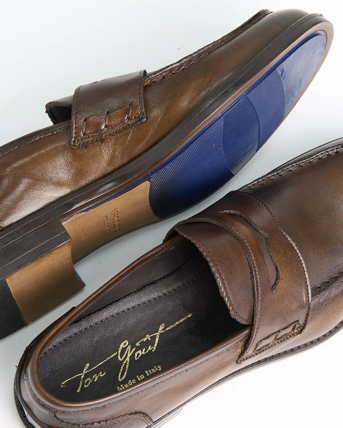 Sheepskin Burnished Moc Penny Loafers