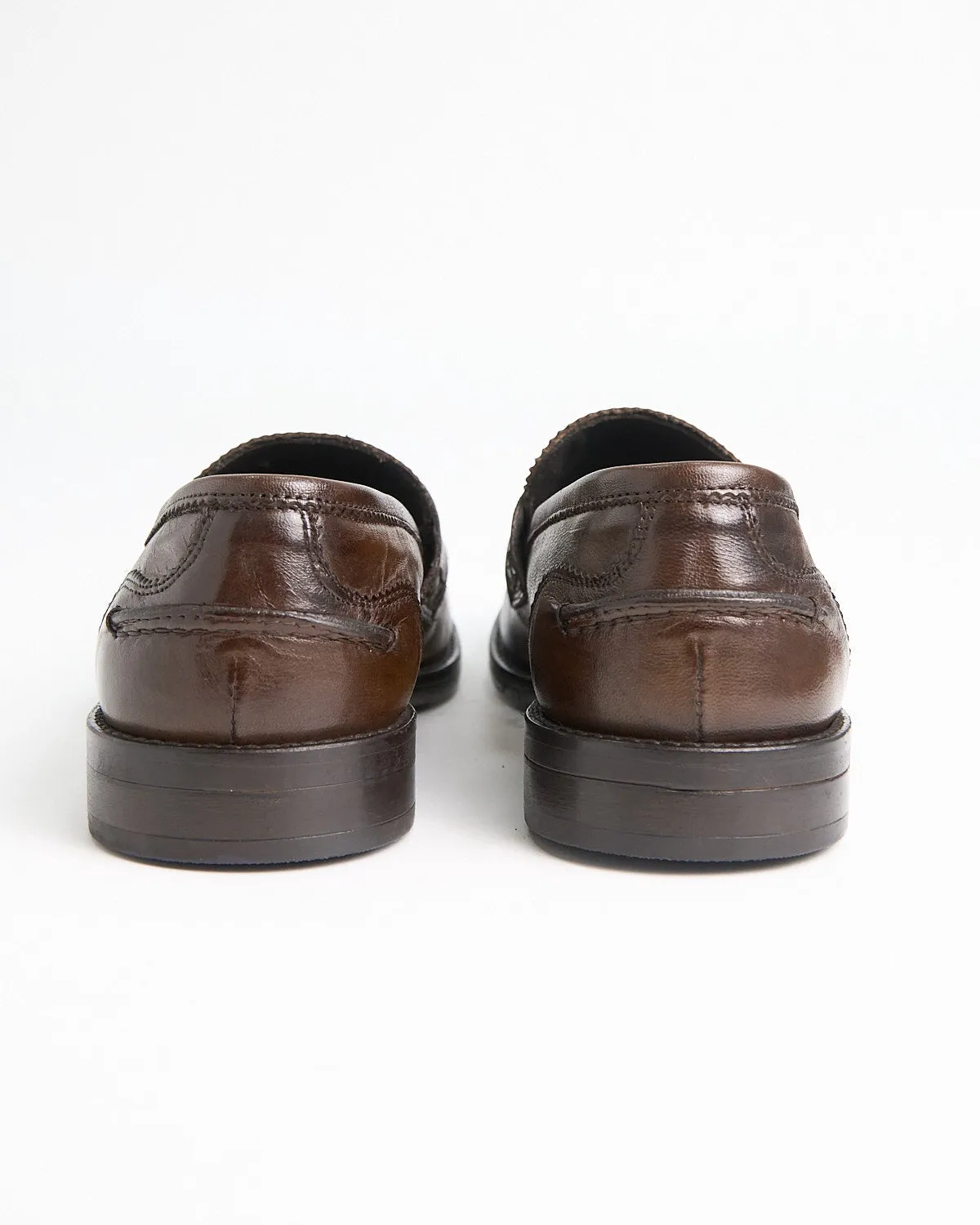 Sheepskin Burnished Moc Penny Loafers