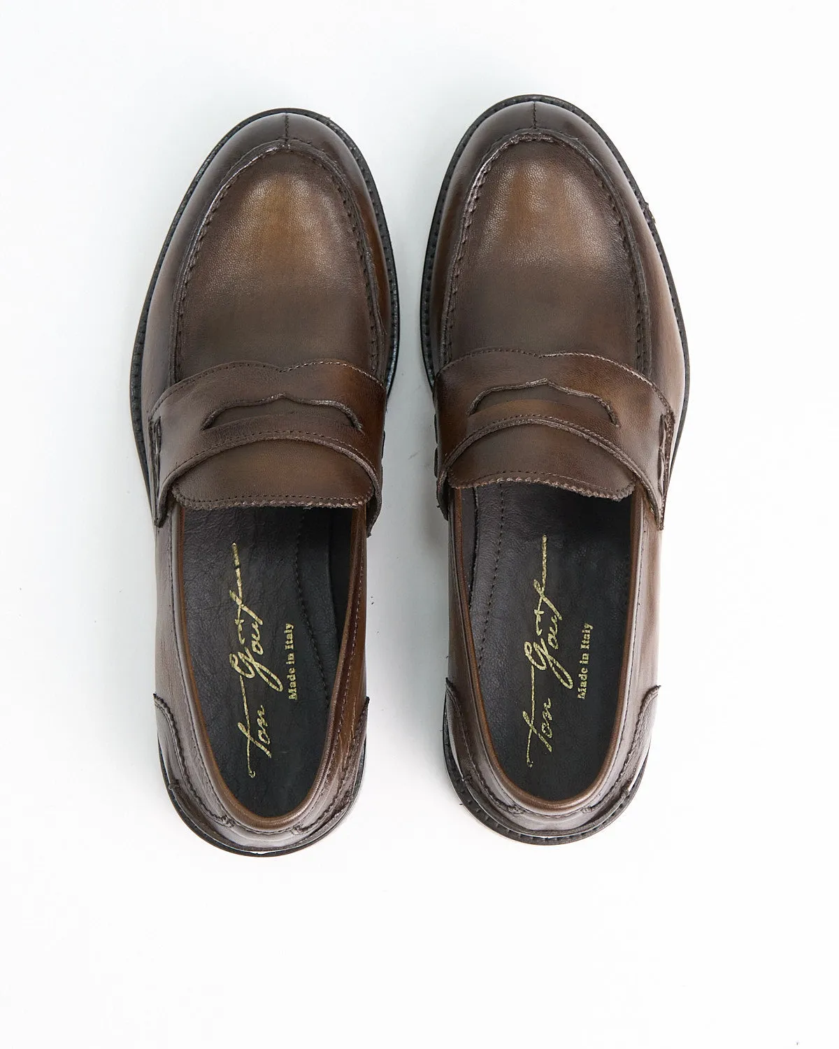 Sheepskin Burnished Moc Penny Loafers
