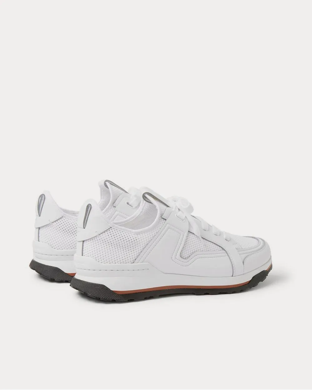 Siracusa Leather and Mesh  White low top sneakers