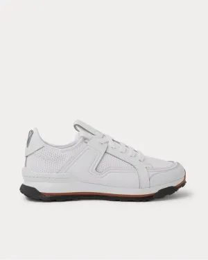 Siracusa Leather and Mesh  White low top sneakers