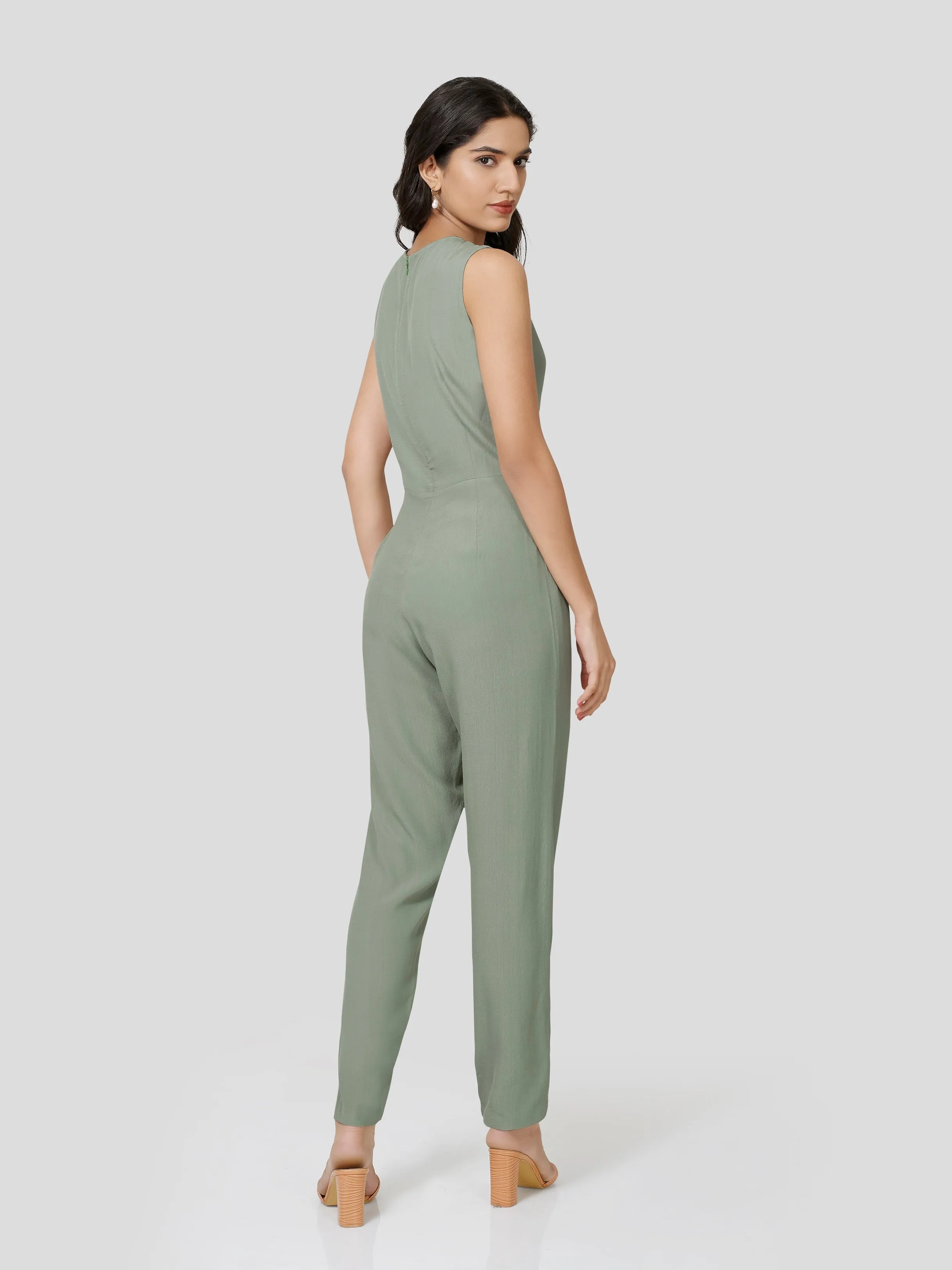 Solid Exuberance Twist & Cavity Cut Jumpsuit