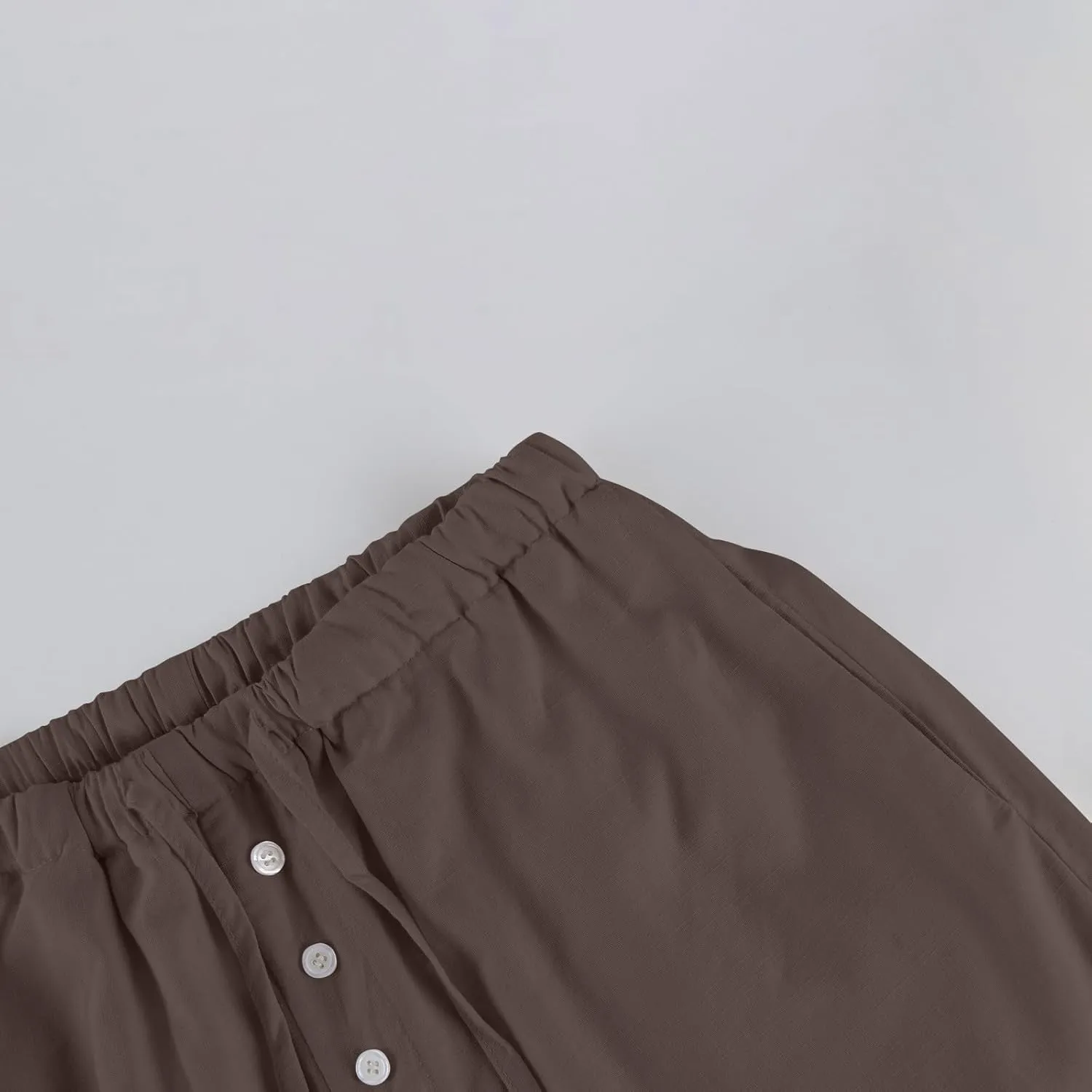 Summer Pants for Women Baggy Linen Elastic 2025 Pants Wide Leg Beach High Waisted with Pocket Solid Outfit Resort Wear