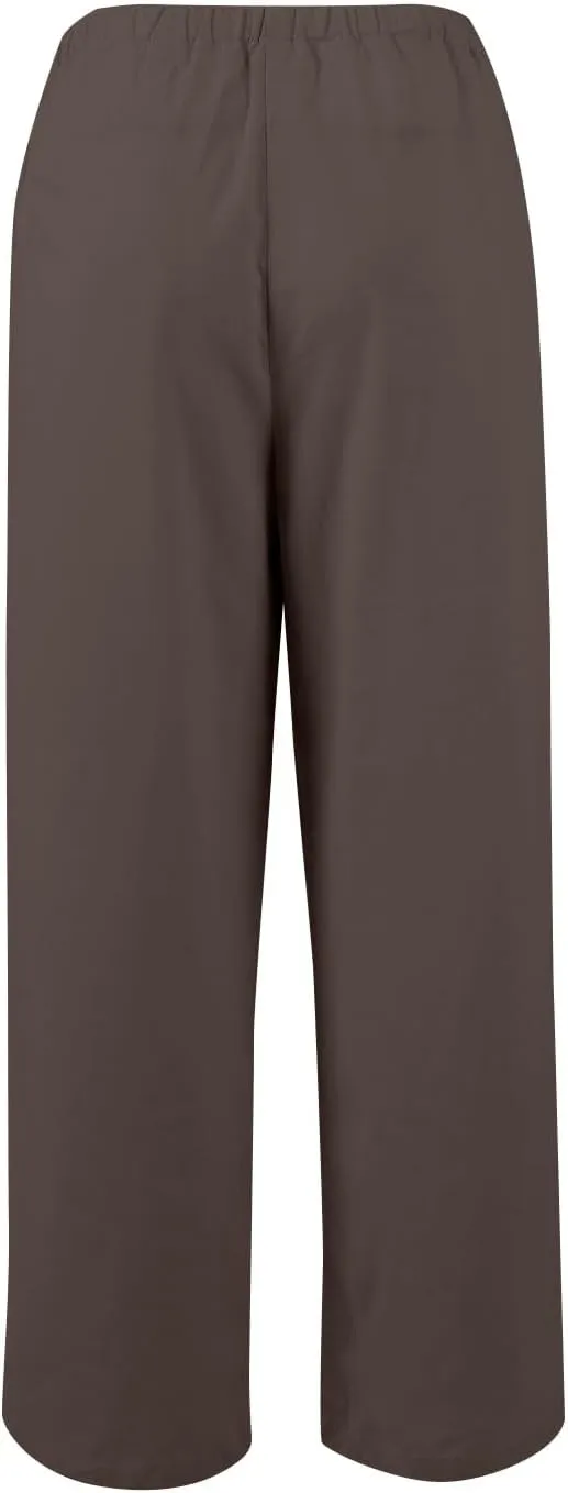 Summer Pants for Women Baggy Linen Elastic 2025 Pants Wide Leg Beach High Waisted with Pocket Solid Outfit Resort Wear