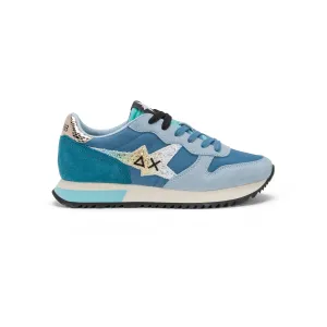 SUN68 STARGIRL GLITTER LOGO SKY BLUE SNEAKERS FOR WOMEN