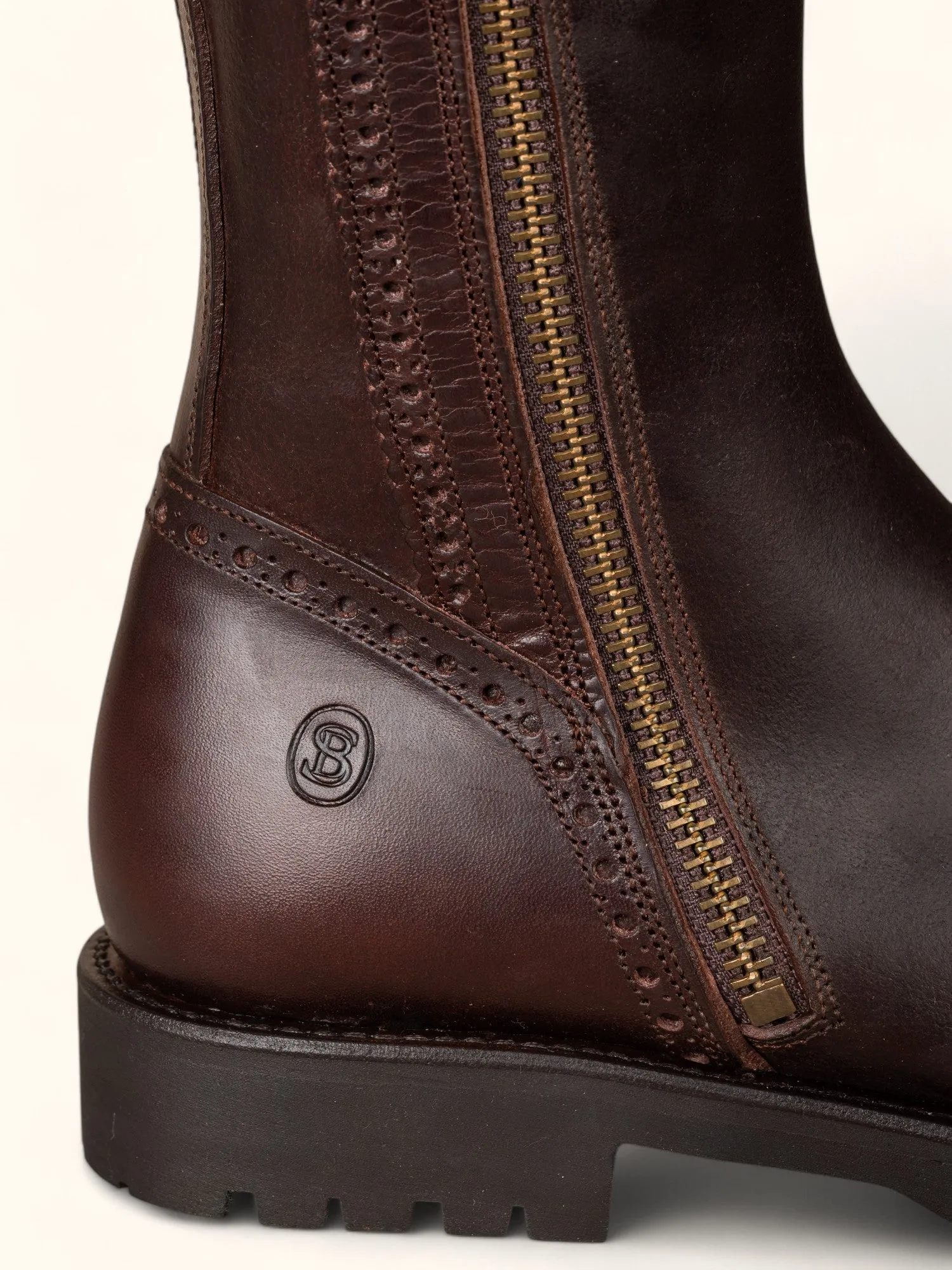 Tall Spanish Boots - Tread Sole Brown Leather