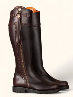 Tall Spanish Boots - Tread Sole Brown Leather
