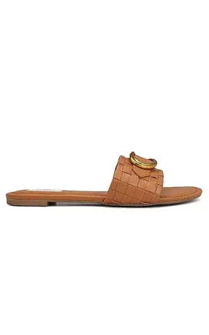 Tan Sliders With Gold Embellishment