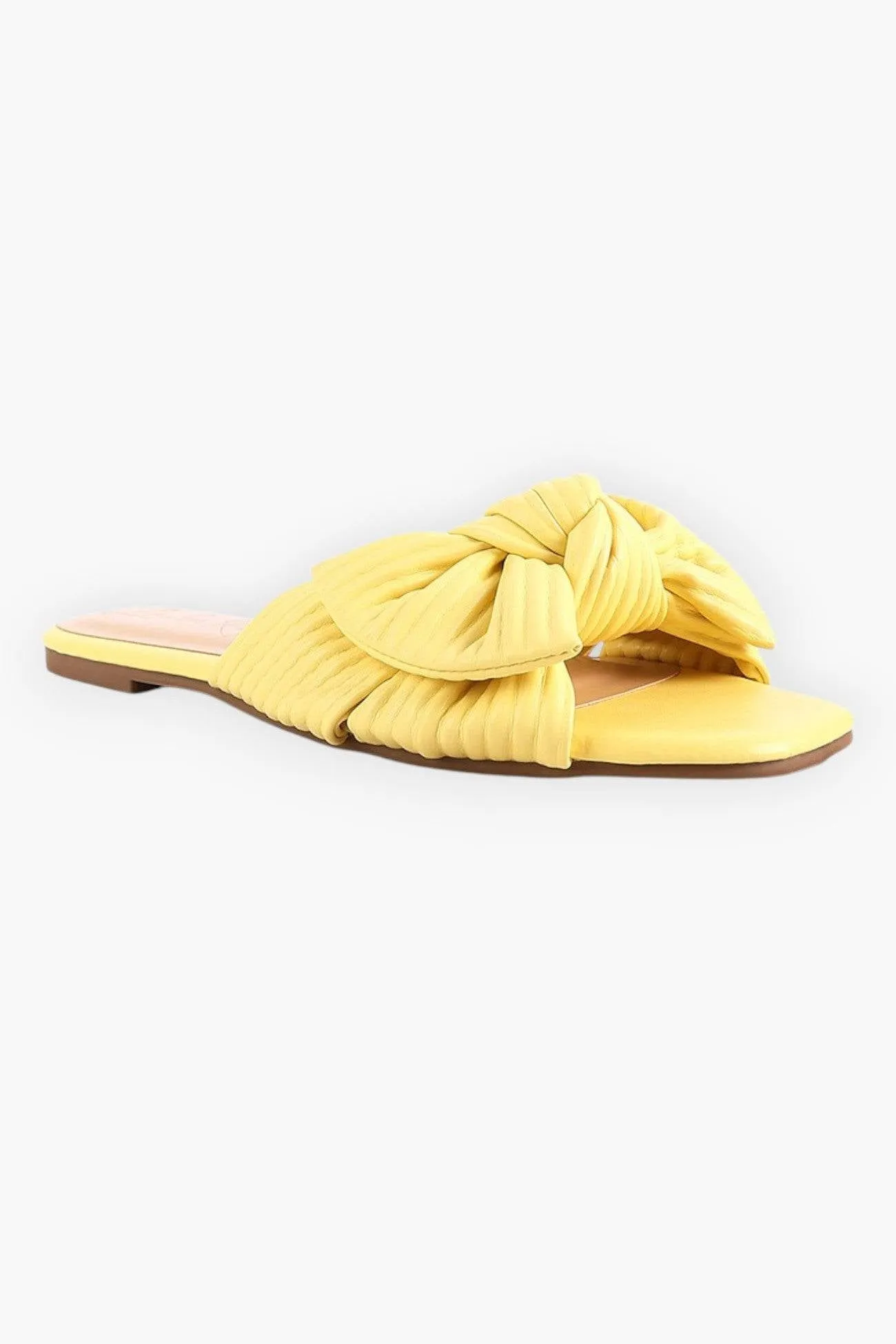 Textured Bow Slide Flats