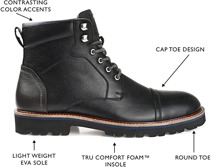Thomas & Vine Men's Reddick Cap Toe Ankle Boot  Color Black Size 10.5M