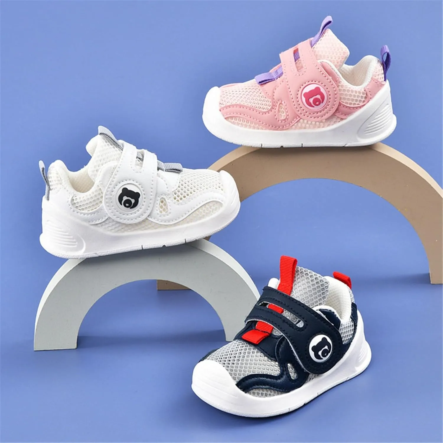 Toddler Walking Shoes Boys Girls Lightweight Breathable Mesh Non-Slip Running Sneakers Kids Summer Hook Loop Sandals