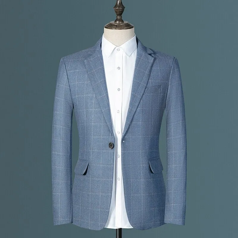 West Louis Plaid Business Casual Suit Blazer