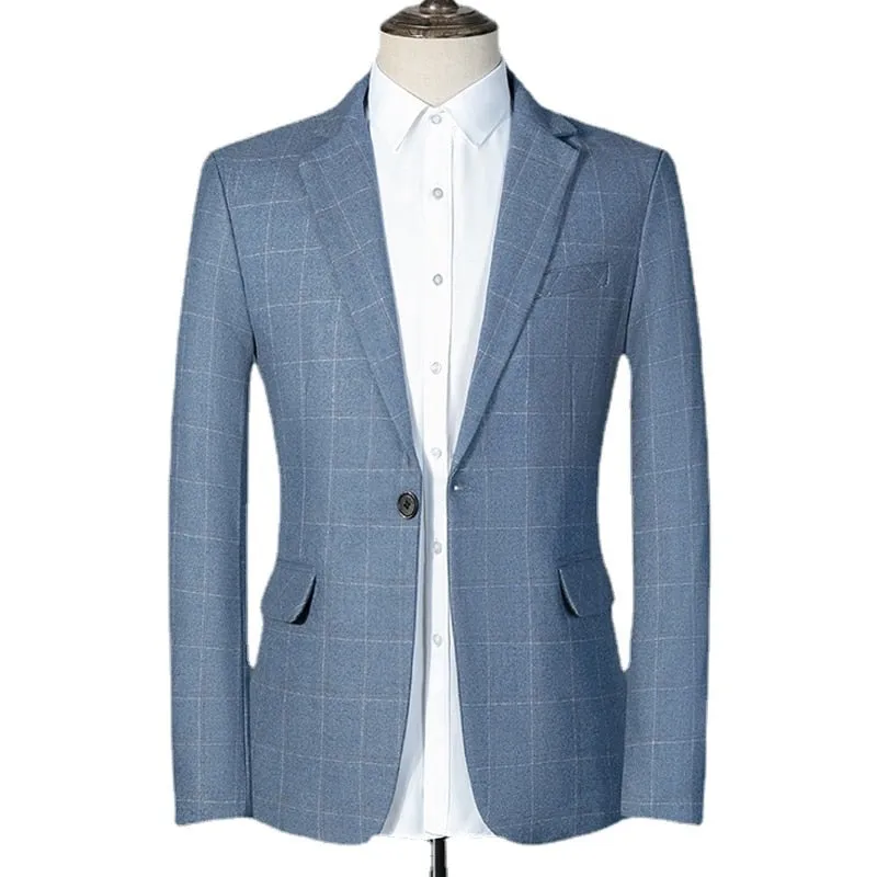 West Louis Plaid Business Casual Suit Blazer