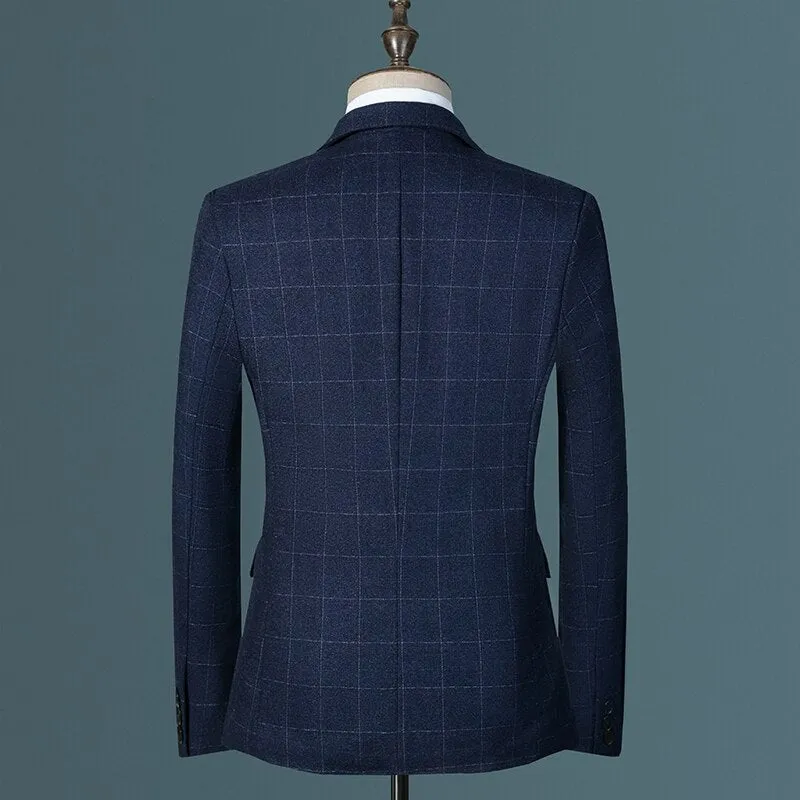 West Louis Plaid Business Casual Suit Blazer