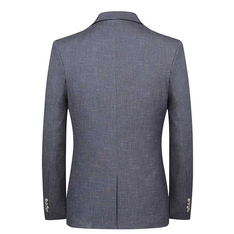West Louis Single-Breasted Plaid Business Casual Blazer