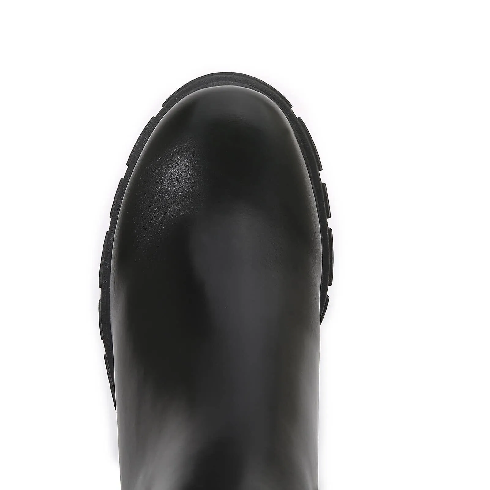 Women PU Leather Chunky Platform Zip Up Ankle Chelsea Boots