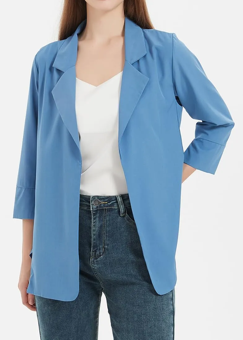 Womens Blazer Business Casual Outfits Lightweight Chiffon Blazer Suit Jackets Office Wear