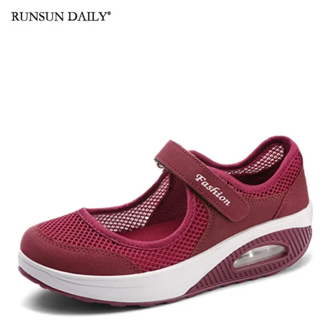 Women's Walking Shoes Lightweight Mesh Breathable Flat Shoes