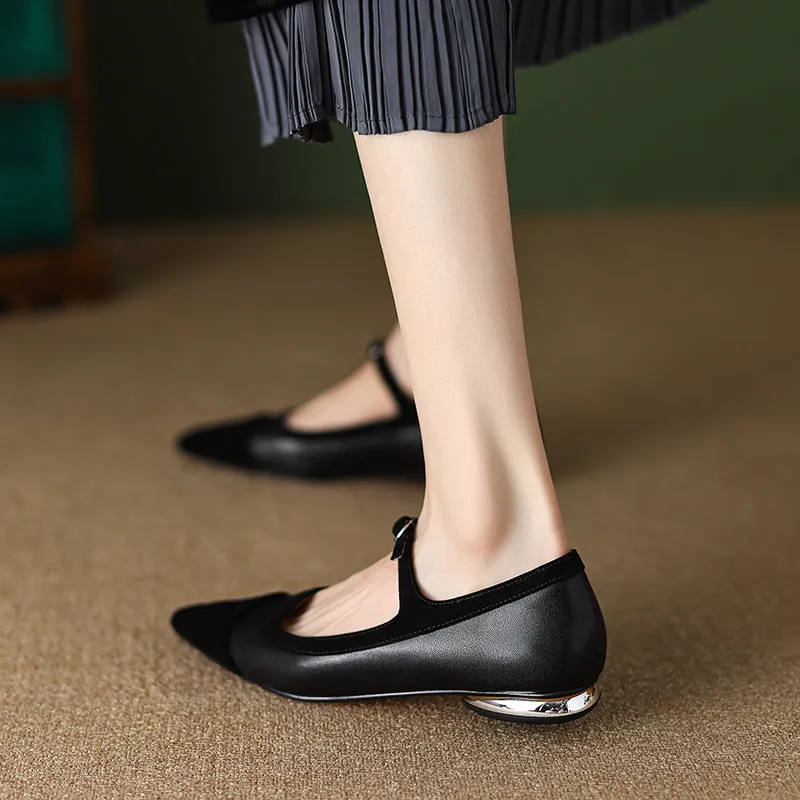 Zaria Pointed Toe Mary Jane Flats