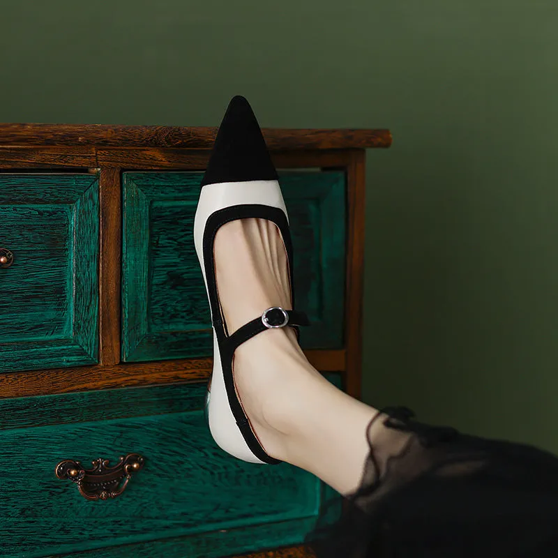 Zaria Pointed Toe Mary Jane Flats