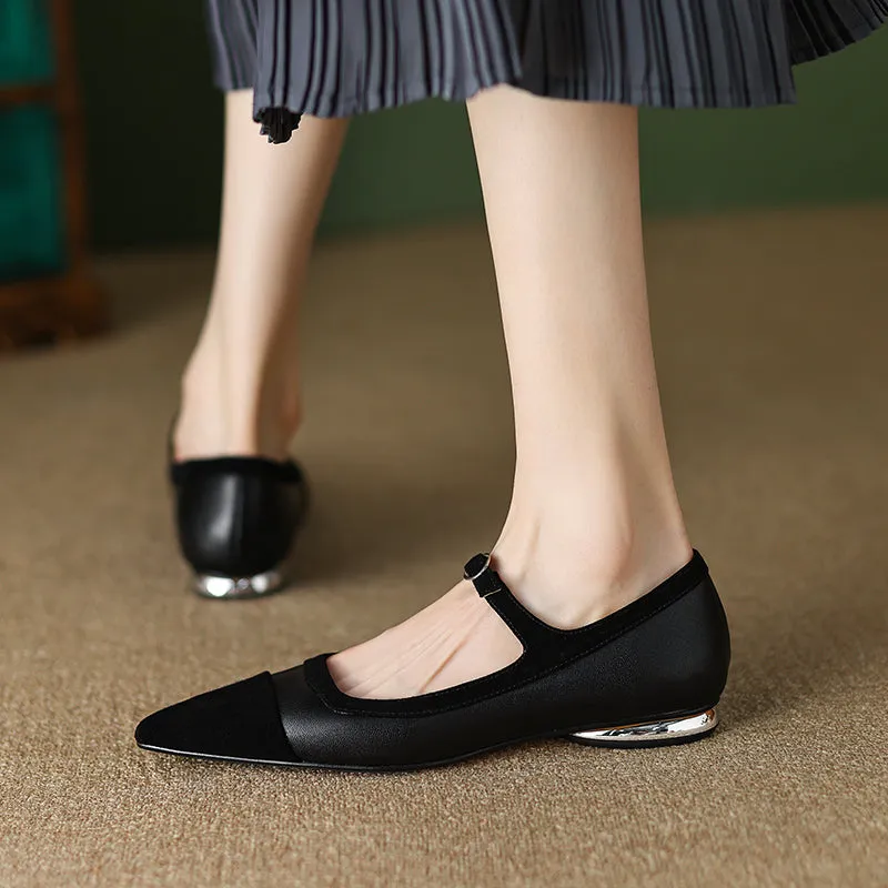Zaria Pointed Toe Mary Jane Flats