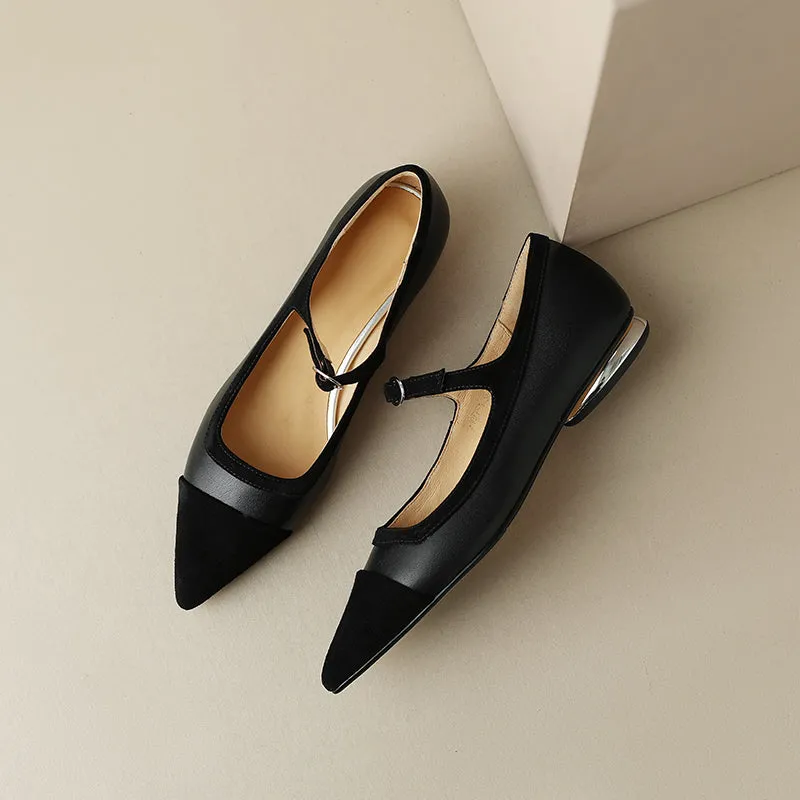 Zaria Pointed Toe Mary Jane Flats