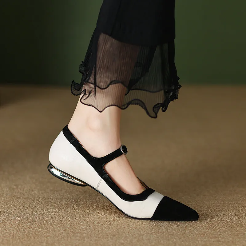 Zaria Pointed Toe Mary Jane Flats