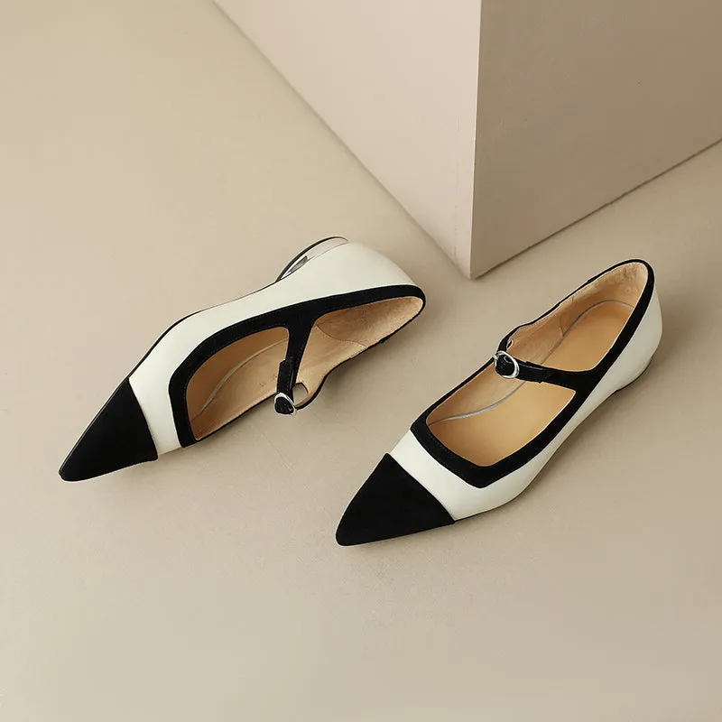 Zaria Pointed Toe Mary Jane Flats