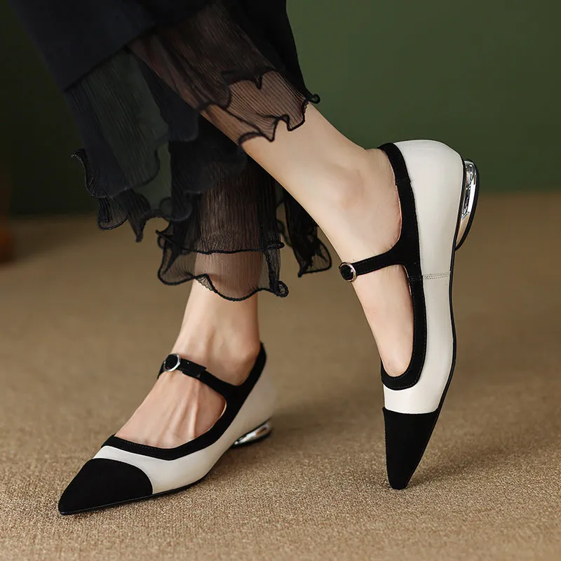 Zaria Pointed Toe Mary Jane Flats